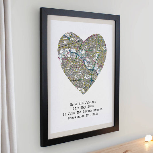 Wedding Anniversary Gifts Personalised Map Location Print