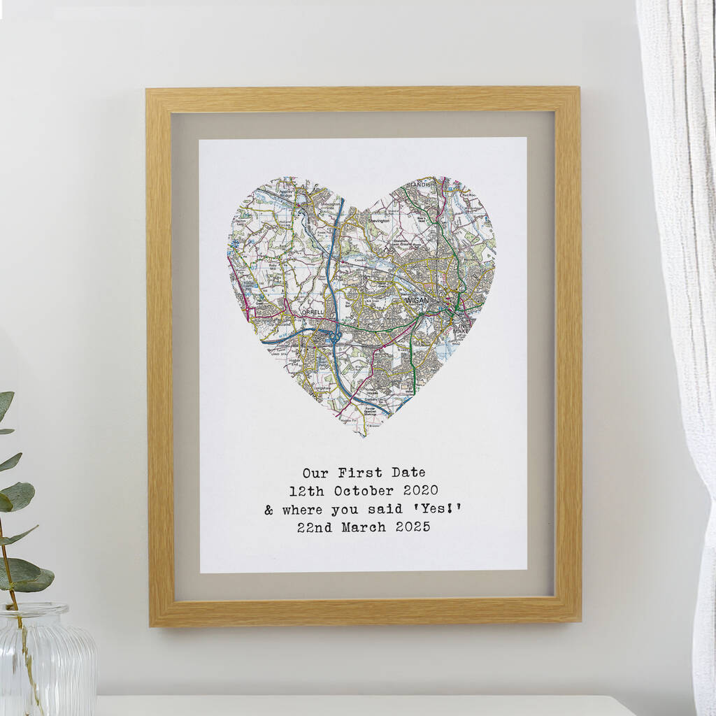 Wedding Anniversary Gifts Personalised Map Location Print