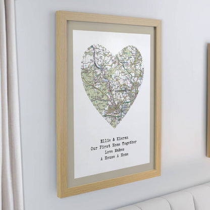 Wedding Anniversary Gifts Personalised Map Location Print