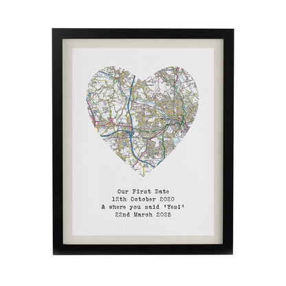 Wedding Anniversary Gifts Personalised Map Location Print
