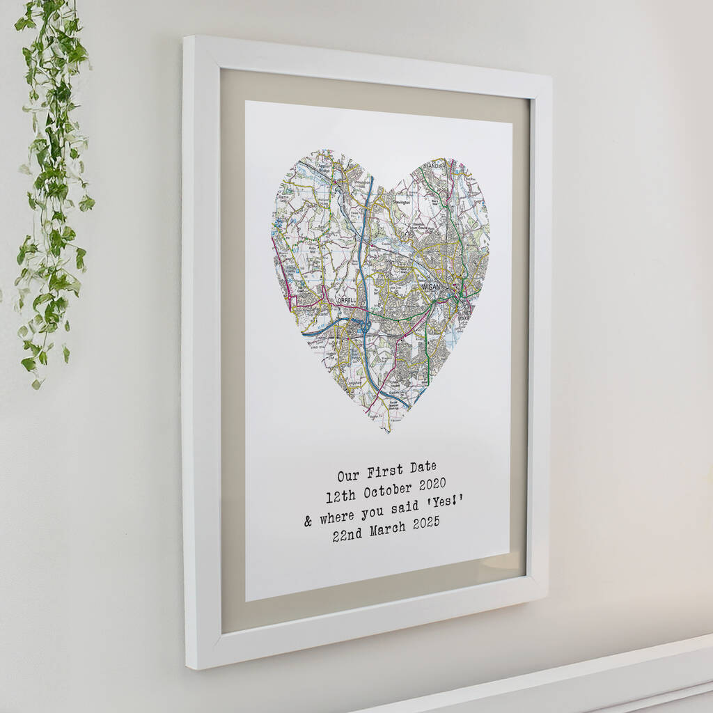 Wedding Anniversary Gifts Personalised Map Location Print