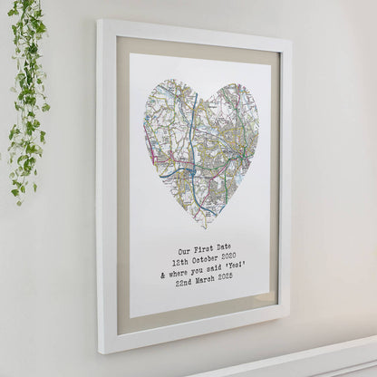 Wedding Anniversary Gifts Personalised Map Location Print