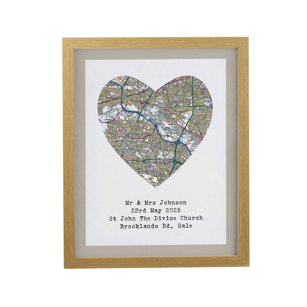 Wedding Anniversary Gifts Personalised Map Location Print