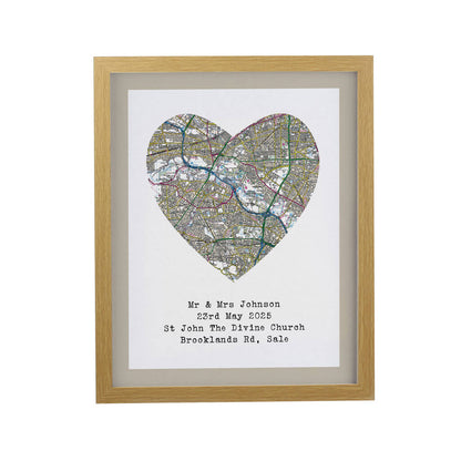 Wedding Anniversary Gifts Personalised Map Location Print