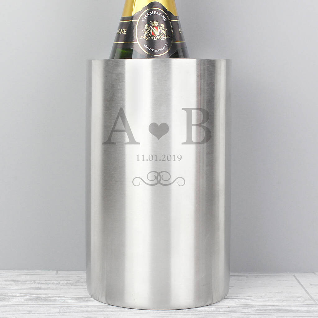 Wedding Anniversary Gifts Personalised Monogram Wine Cooler