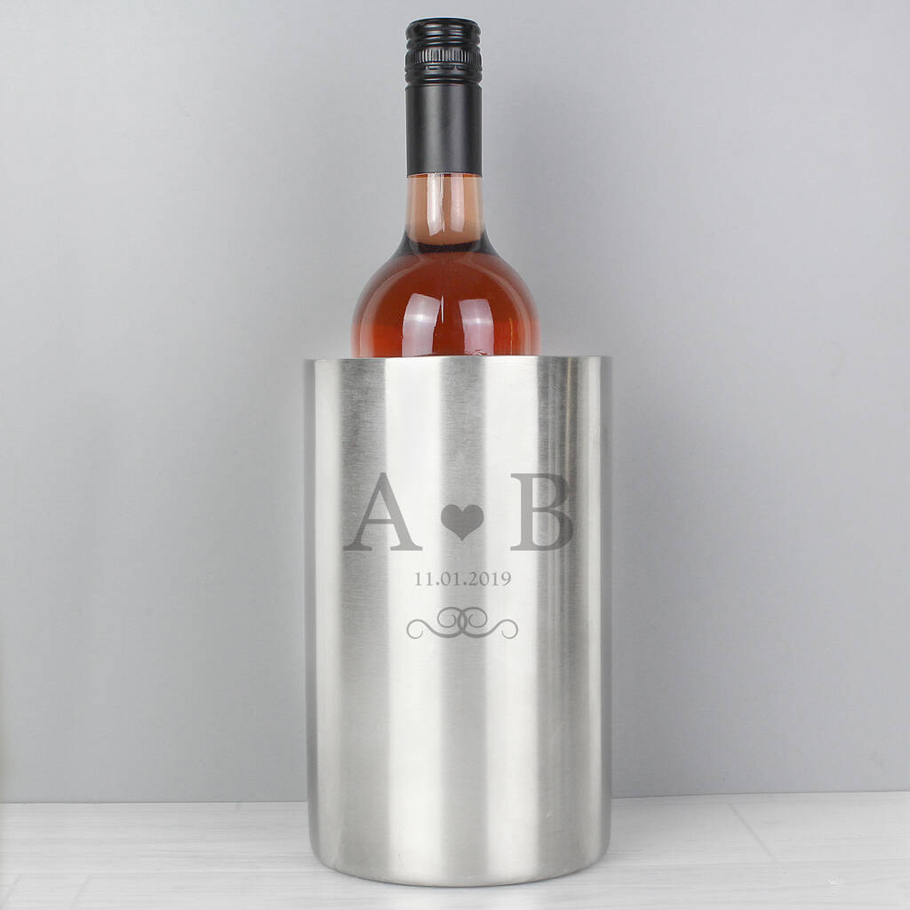 Wedding Anniversary Gifts Personalised Monogram Wine Cooler