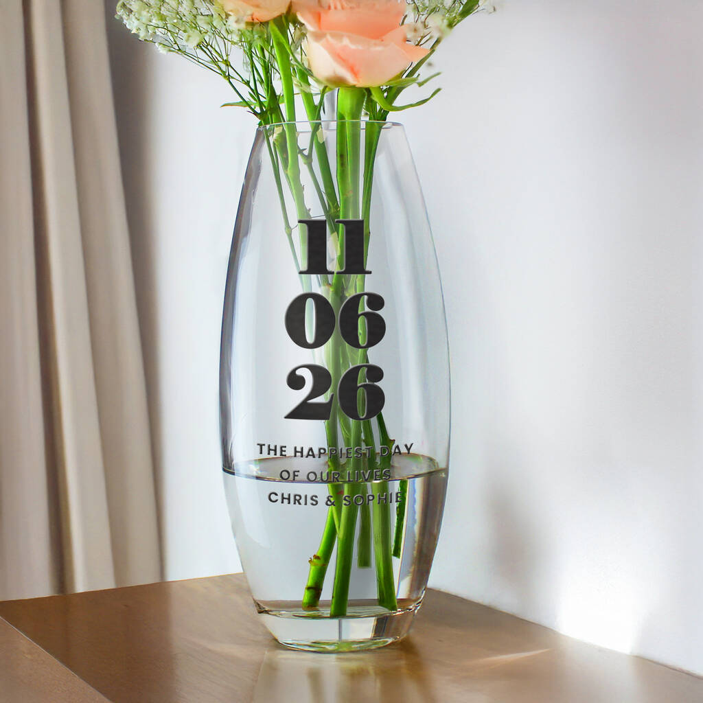 Wedding Anniversary Gifts Personalised Special Date Vase