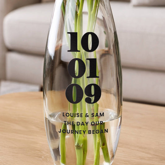 Wedding Anniversary Gifts Personalised Special Date Vase