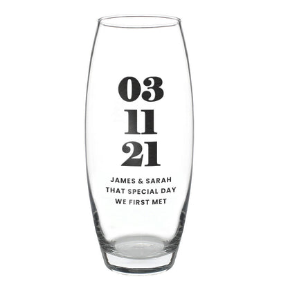 Wedding Anniversary Gifts Personalised Special Date Vase