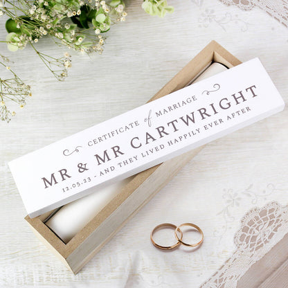 Wedding Certificate Holder Wooden Personalised