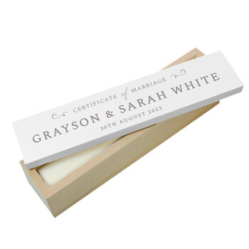 Wedding Certificate Holder Wooden Personalised