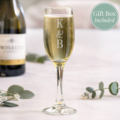 Wedding Gifts For Couples Initials Champagne Flutes Set