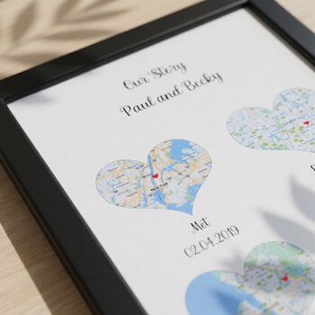 Wedding Gifts Personalised Location Maps Print Met Engaged Married