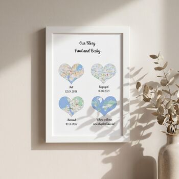 Wedding Gifts Personalised Location Maps Print Met Engaged Married