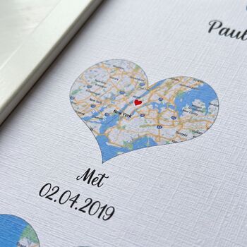 Wedding Gifts Personalised Location Maps Print Met Engaged Married