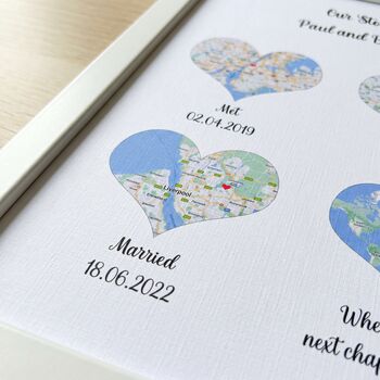 Wedding Gifts Personalised Location Maps Print Met Engaged Married