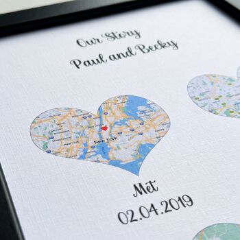 Wedding Gifts Personalised Location Maps Print Met Engaged Married