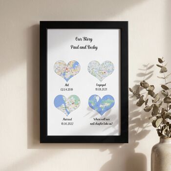 Wedding Gifts Personalised Location Maps Print Met Engaged Married