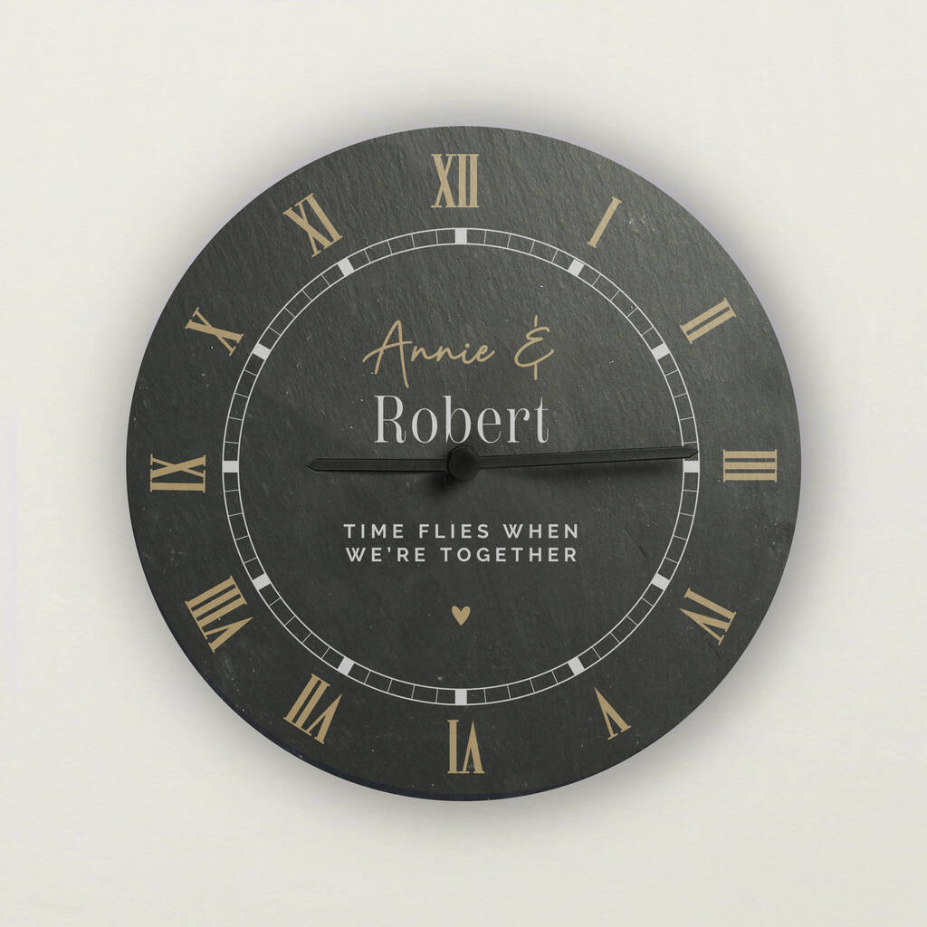 Wedding Gifts Personalised Slate Wall Clock Home Decor