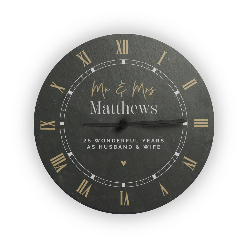 Wedding Gifts Personalised Slate Wall Clock Home Decor