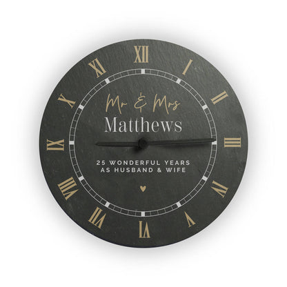 Wedding Gifts Personalised Slate Wall Clock Home Decor
