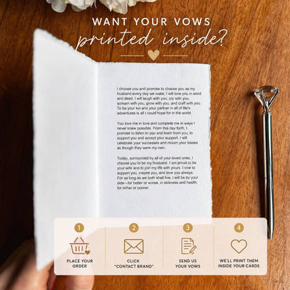 Wedding Vow Books Personalised Vow Cards Luxury Modern