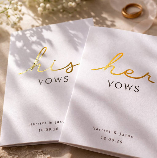 Wedding Vow Cards His And Her Vows Book Set, A6