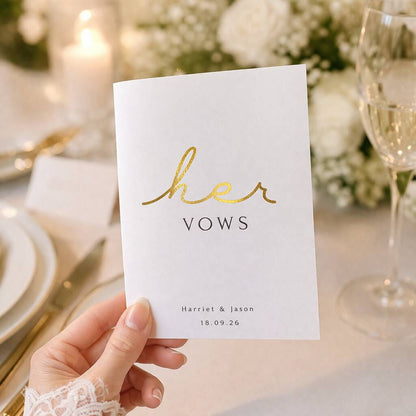 Wedding Vow Cards His And Her Vows Book Set, A6