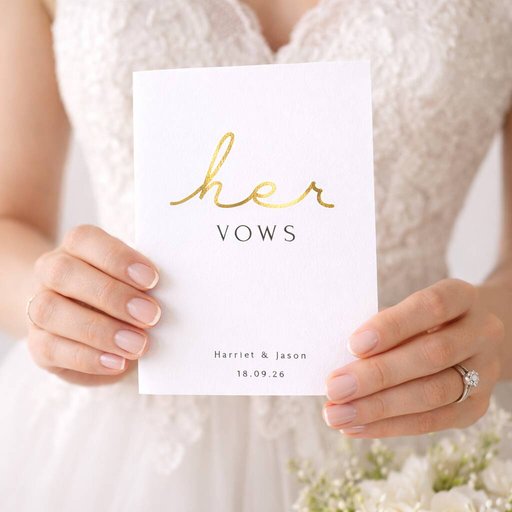 Wedding Vow Cards His And Her Vows Book Set, A6