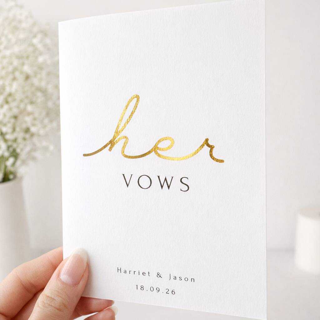 Wedding Vow Cards His And Her Vows Book Set, A6
