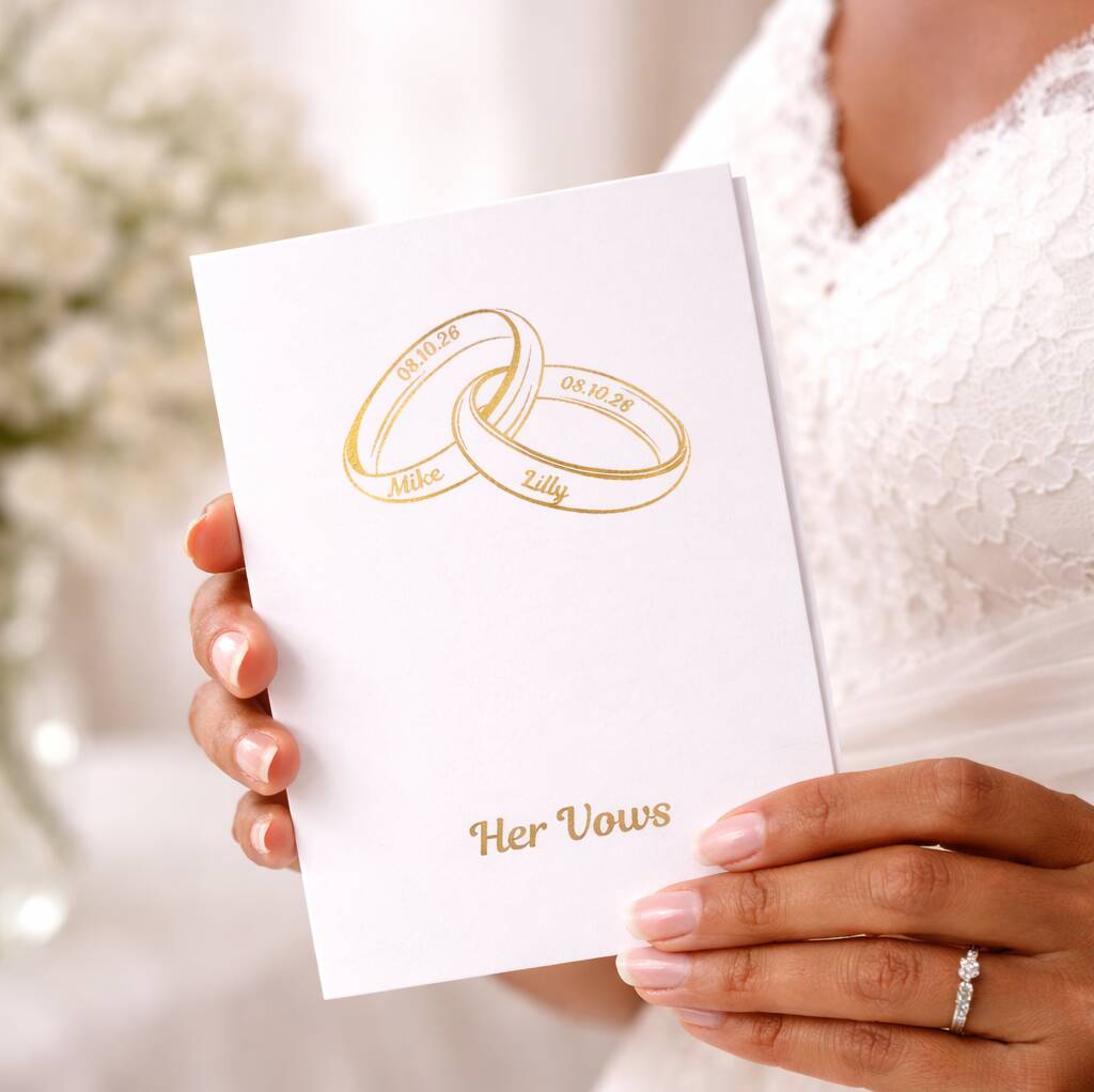 Wedding Vow Cards Personalised His And Her Vow Books