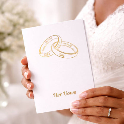 Wedding Vow Cards Personalised His And Her Vow Books