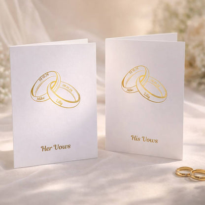 Wedding Vow Cards Personalised His And Her Vow Books