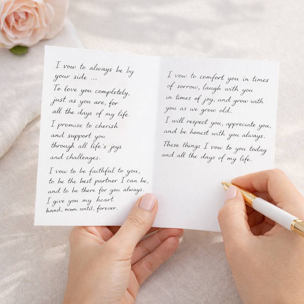 Wedding Vow Cards Personalised His And Her Vow Books