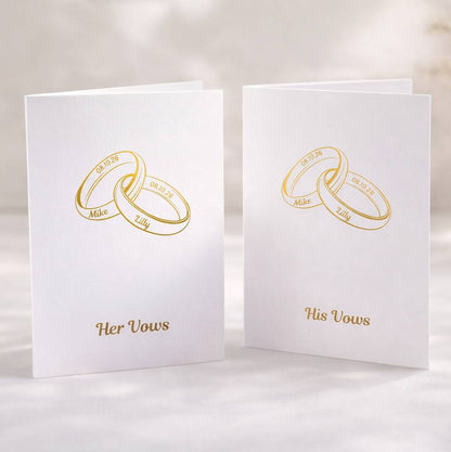 Wedding Vow Cards Personalised His And Her Vow Books