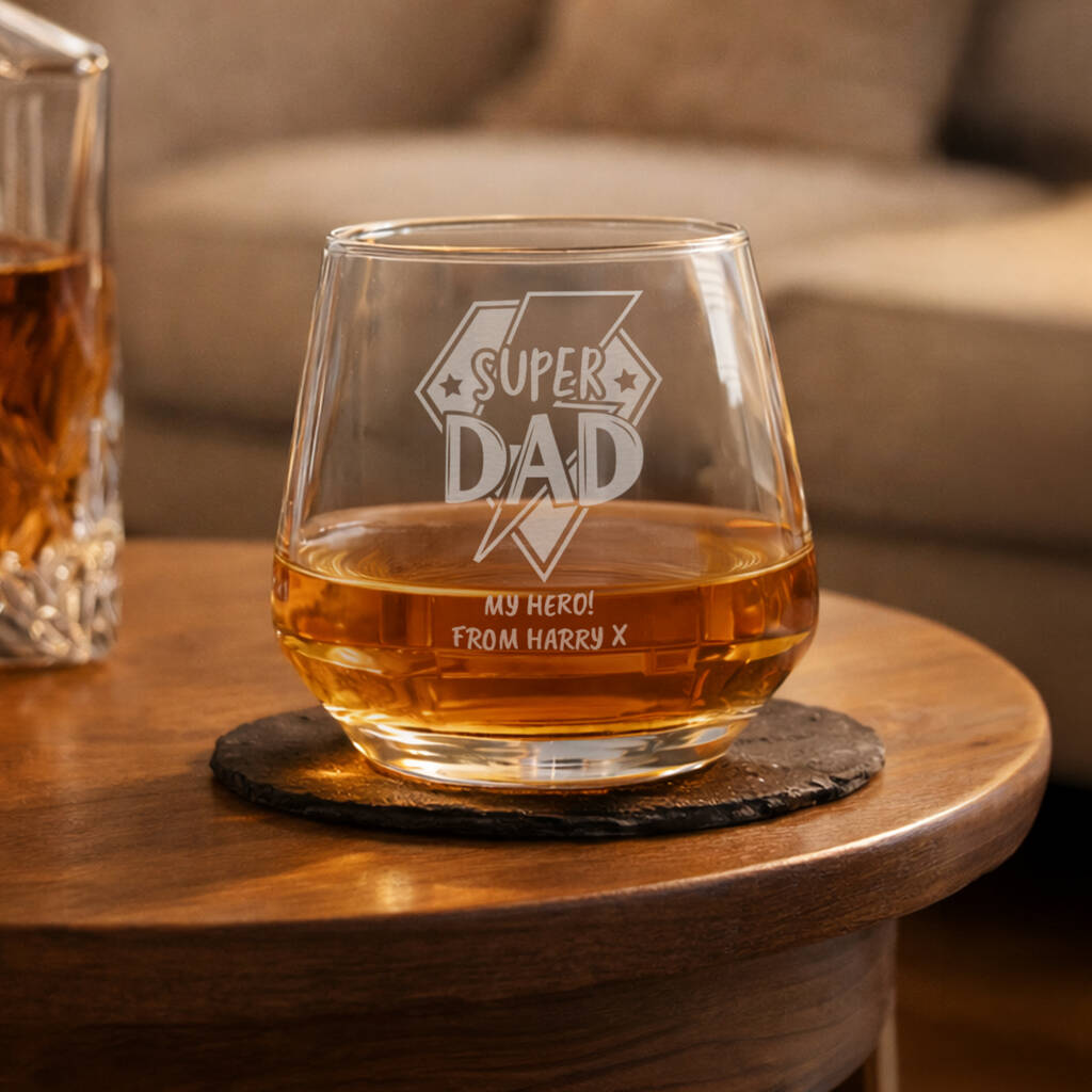 Whisky Gifts Personalised Super Dad Whisky Glass