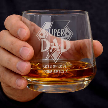 Whisky Gifts Personalised Super Dad Whisky Glass