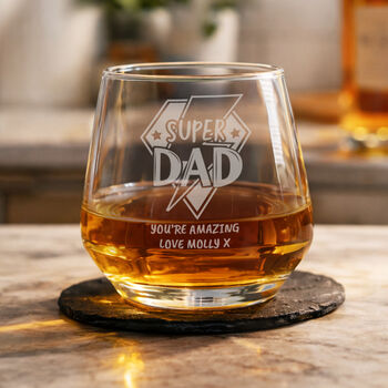 Whisky Gifts Personalised Super Dad Whisky Glass