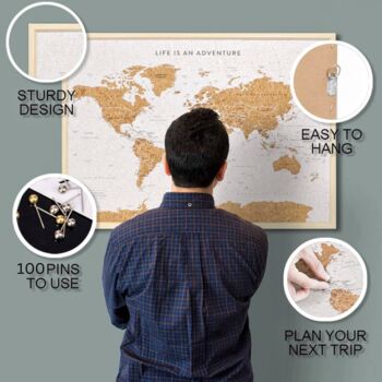 World Map With Pins Gifts For Travellers