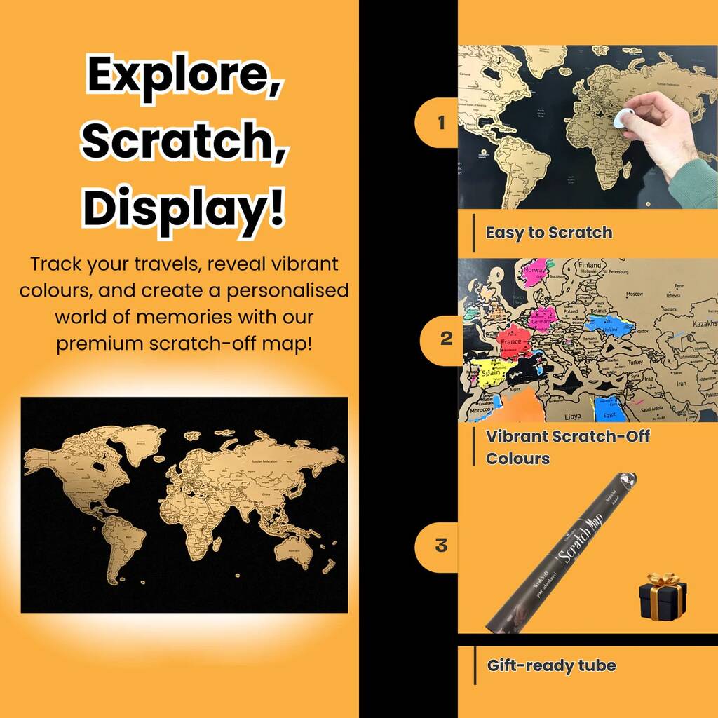 World Scratch Map Travel Gifts