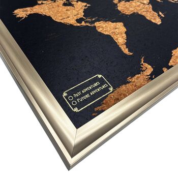 World Travel Map With Pins Cork Board Traveller Gifts