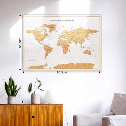 Travel Map With Push In Pins (Copy)